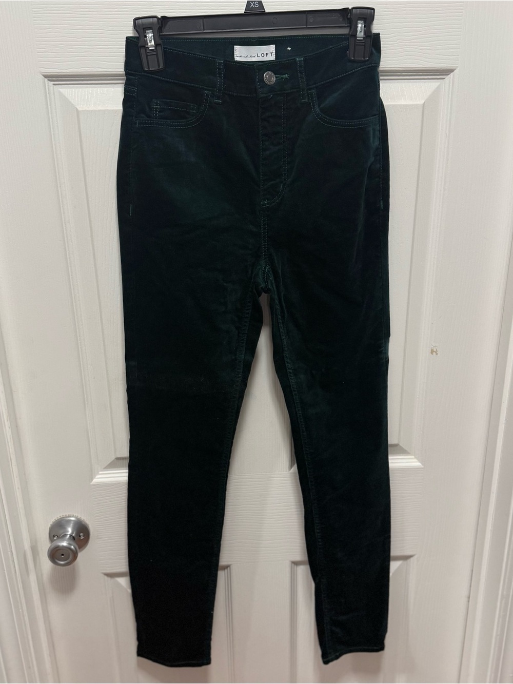 LOFT Forest Green Velvet Skinny Jeans
